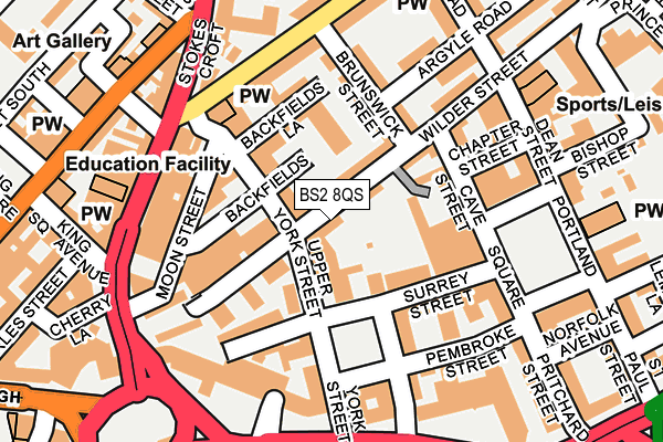 BS2 8QS map - OS OpenMap – Local (Ordnance Survey)