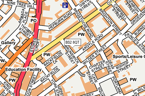 BS2 8QT map - OS OpenMap – Local (Ordnance Survey)