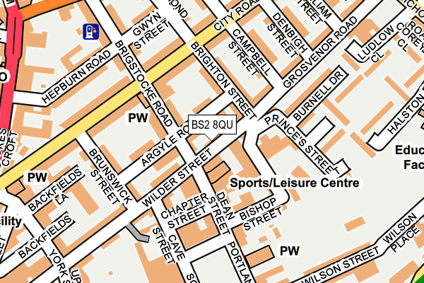 BS2 8QU map - OS OpenMap – Local (Ordnance Survey)