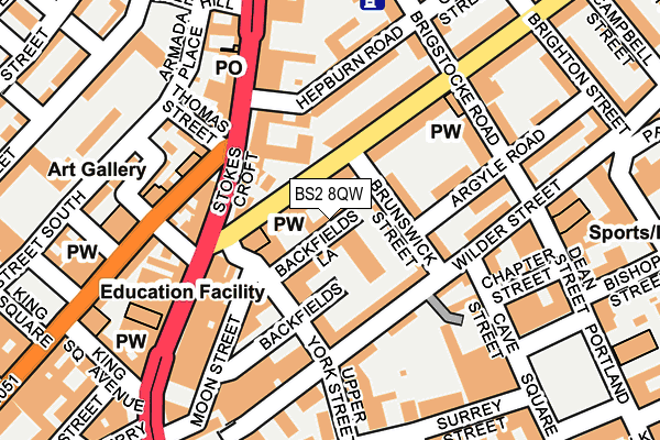 BS2 8QW map - OS OpenMap – Local (Ordnance Survey)