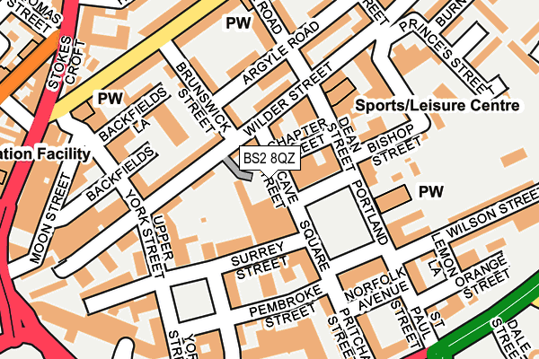 BS2 8QZ map - OS OpenMap – Local (Ordnance Survey)