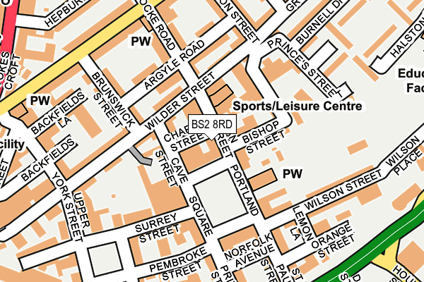 BS2 8RD map - OS OpenMap – Local (Ordnance Survey)
