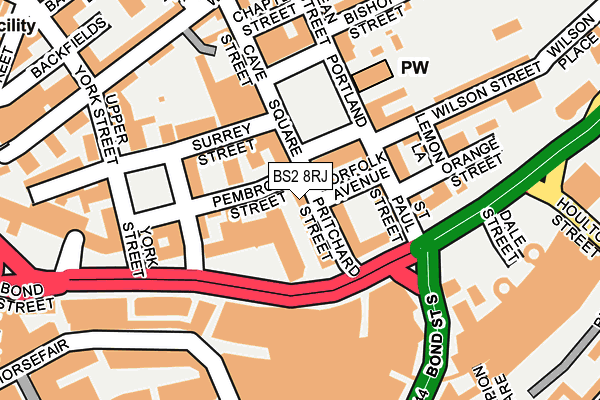 BS2 8RJ map - OS OpenMap – Local (Ordnance Survey)