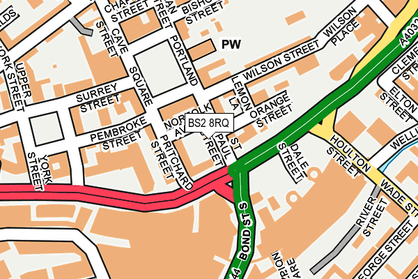 BS2 8RQ map - OS OpenMap – Local (Ordnance Survey)