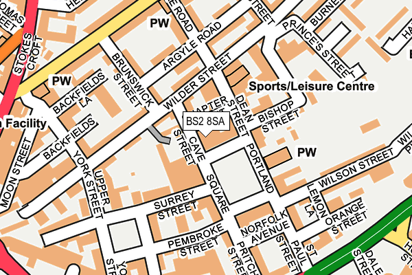 BS2 8SA map - OS OpenMap – Local (Ordnance Survey)