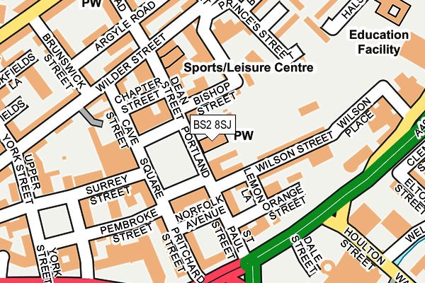 BS2 8SJ map - OS OpenMap – Local (Ordnance Survey)