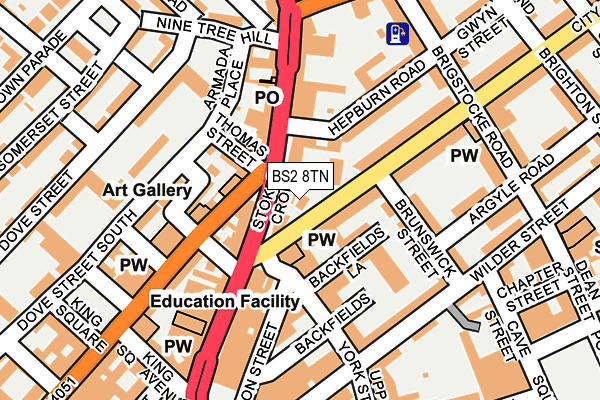 BS2 8TN map - OS OpenMap – Local (Ordnance Survey)
