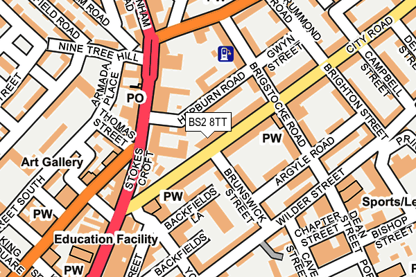BS2 8TT map - OS OpenMap – Local (Ordnance Survey)