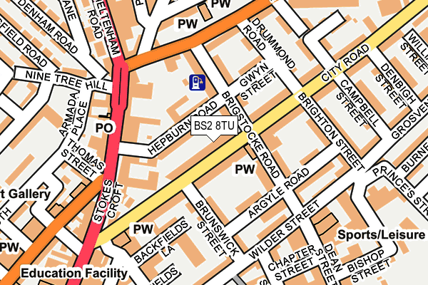 BS2 8TU map - OS OpenMap – Local (Ordnance Survey)
