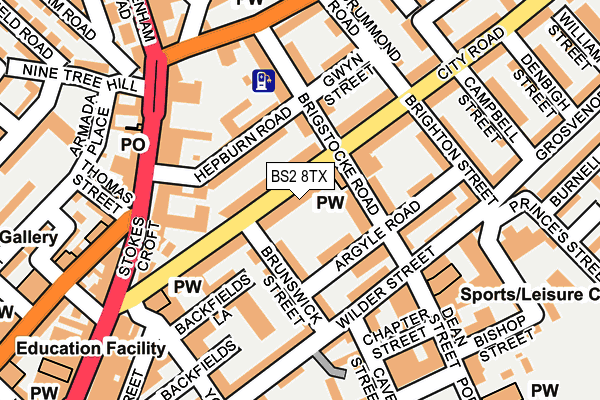 BS2 8TX map - OS OpenMap – Local (Ordnance Survey)