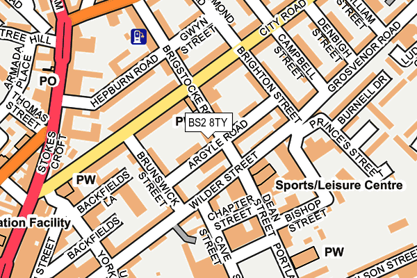 BS2 8TY map - OS OpenMap – Local (Ordnance Survey)