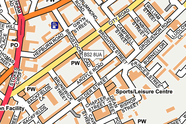 BS2 8UA map - OS OpenMap – Local (Ordnance Survey)