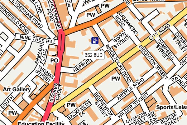 BS2 8UD map - OS OpenMap – Local (Ordnance Survey)
