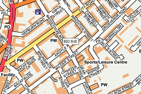 BS2 8UE map - OS OpenMap – Local (Ordnance Survey)