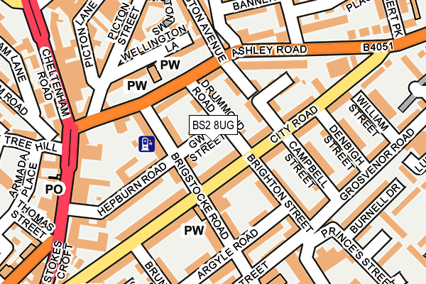 BS2 8UG map - OS OpenMap – Local (Ordnance Survey)