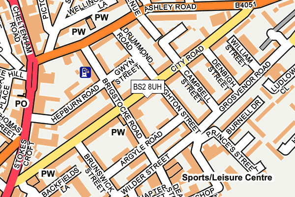 BS2 8UH map - OS OpenMap – Local (Ordnance Survey)