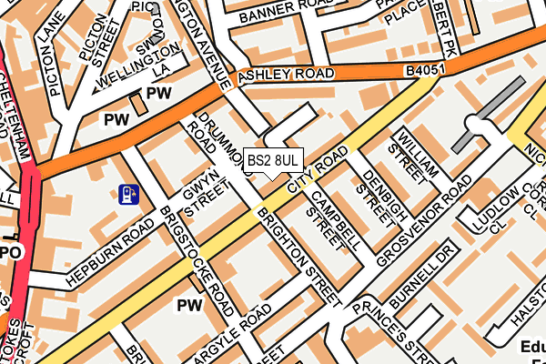 BS2 8UL map - OS OpenMap – Local (Ordnance Survey)