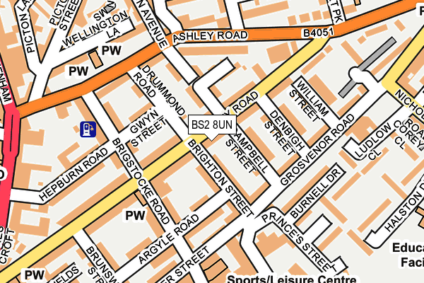 BS2 8UN map - OS OpenMap – Local (Ordnance Survey)