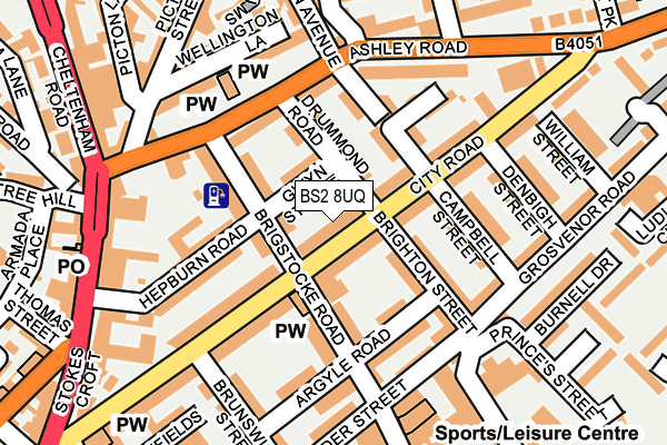 BS2 8UQ map - OS OpenMap – Local (Ordnance Survey)