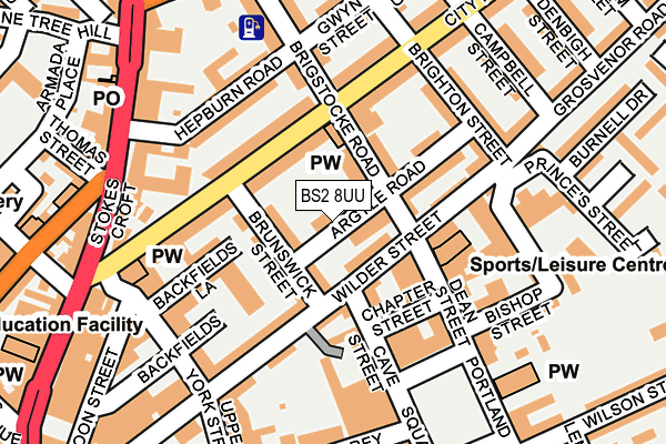 BS2 8UU map - OS OpenMap – Local (Ordnance Survey)