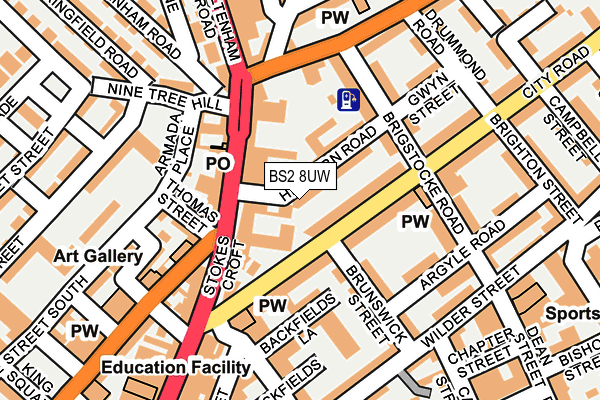 BS2 8UW map - OS OpenMap – Local (Ordnance Survey)
