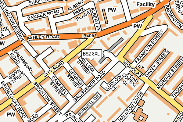 BS2 8XL map - OS OpenMap – Local (Ordnance Survey)