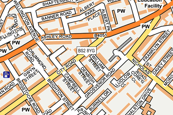 BS2 8YG map - OS OpenMap – Local (Ordnance Survey)