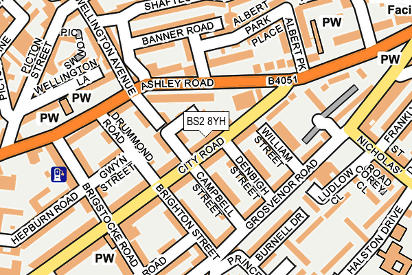 BS2 8YH map - OS OpenMap – Local (Ordnance Survey)