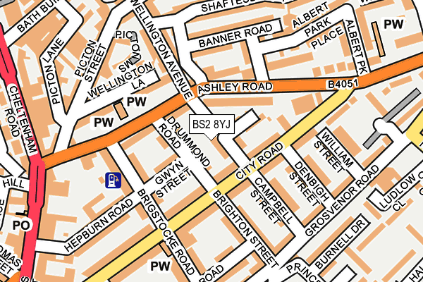 BS2 8YJ map - OS OpenMap – Local (Ordnance Survey)