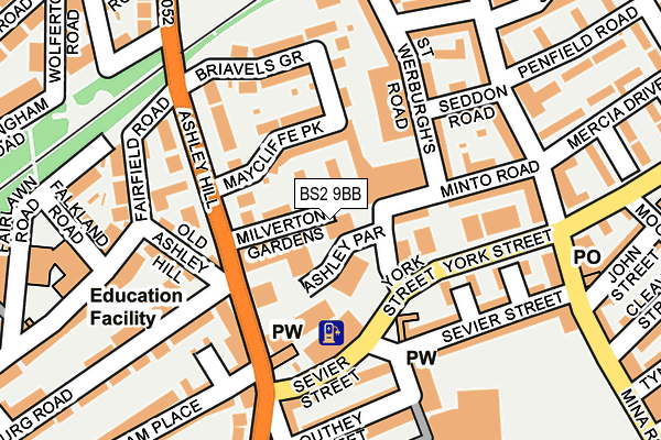BS2 9BB map - OS OpenMap – Local (Ordnance Survey)