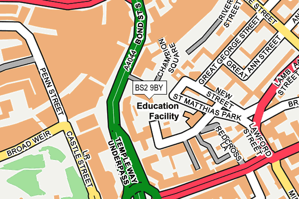 BS2 9BY map - OS OpenMap – Local (Ordnance Survey)