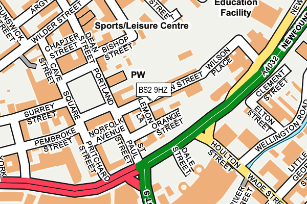 BS2 9HZ map - OS OpenMap – Local (Ordnance Survey)