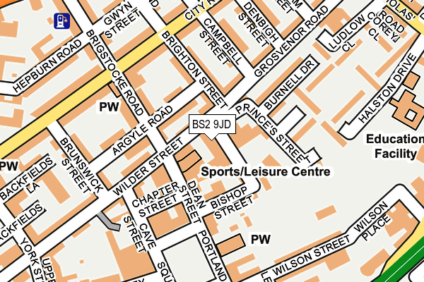 BS2 9JD map - OS OpenMap – Local (Ordnance Survey)