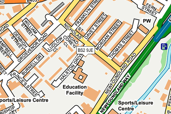 BS2 9JE map - OS OpenMap – Local (Ordnance Survey)