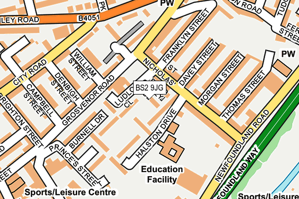 BS2 9JG map - OS OpenMap – Local (Ordnance Survey)