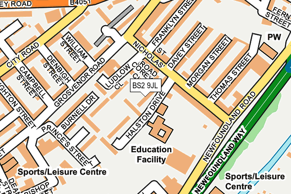 BS2 9JL map - OS OpenMap – Local (Ordnance Survey)