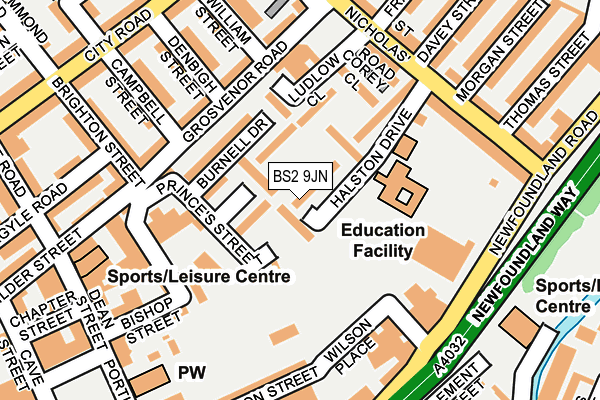 BS2 9JN map - OS OpenMap – Local (Ordnance Survey)