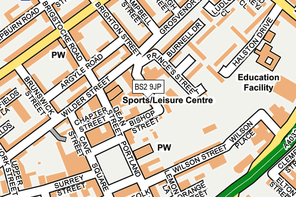 BS2 9JP map - OS OpenMap – Local (Ordnance Survey)