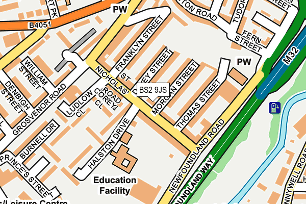 BS2 9JS map - OS OpenMap – Local (Ordnance Survey)