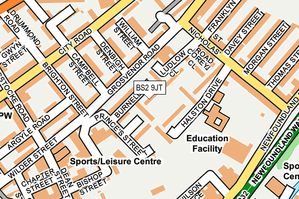 BS2 9JT map - OS OpenMap – Local (Ordnance Survey)