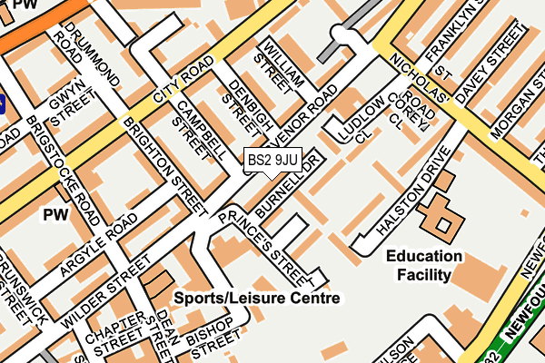 BS2 9JU map - OS OpenMap – Local (Ordnance Survey)