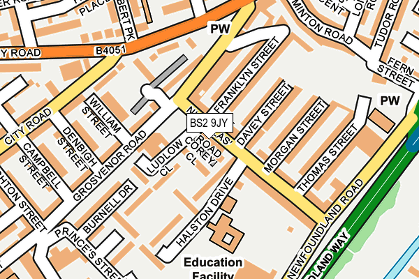 BS2 9JY map - OS OpenMap – Local (Ordnance Survey)