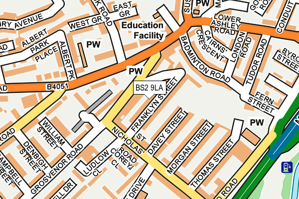 BS2 9LA map - OS OpenMap – Local (Ordnance Survey)