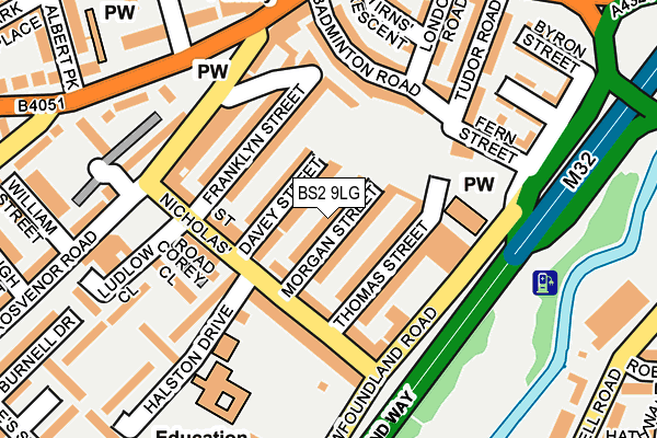 BS2 9LG map - OS OpenMap – Local (Ordnance Survey)