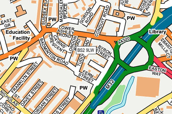 BS2 9LW map - OS OpenMap – Local (Ordnance Survey)