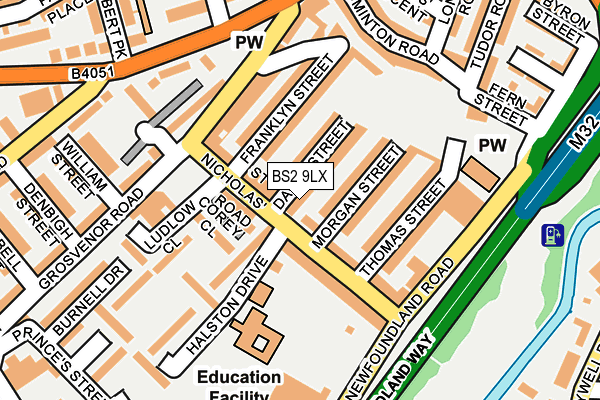 BS2 9LX map - OS OpenMap – Local (Ordnance Survey)