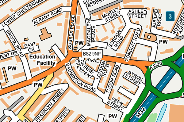 BS2 9NP map - OS OpenMap – Local (Ordnance Survey)