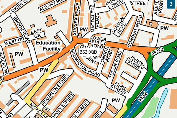 BS2 9QD map - OS OpenMap – Local (Ordnance Survey)