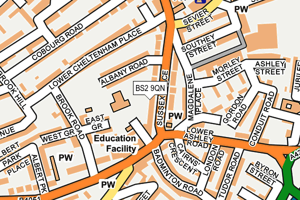 BS2 9QN map - OS OpenMap – Local (Ordnance Survey)