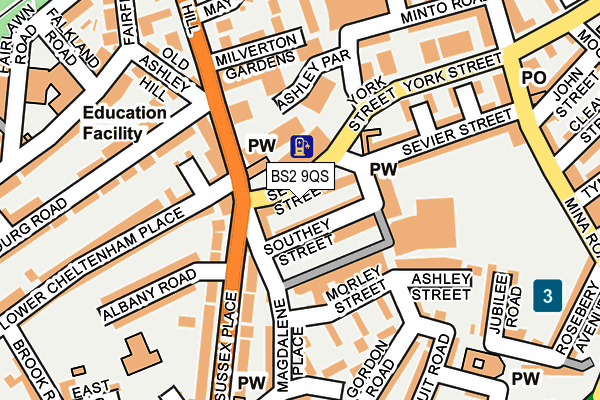 BS2 9QS map - OS OpenMap – Local (Ordnance Survey)